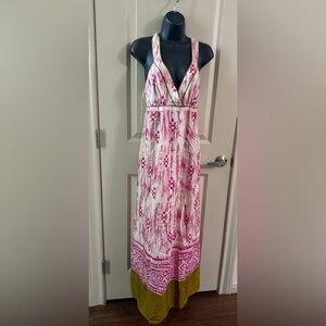 Pink and Gold Maxi Dress